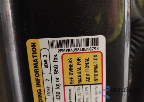 2020 Ford Edge Sel из США, поврежденный, VIN 2FMPK4J98LBB18793